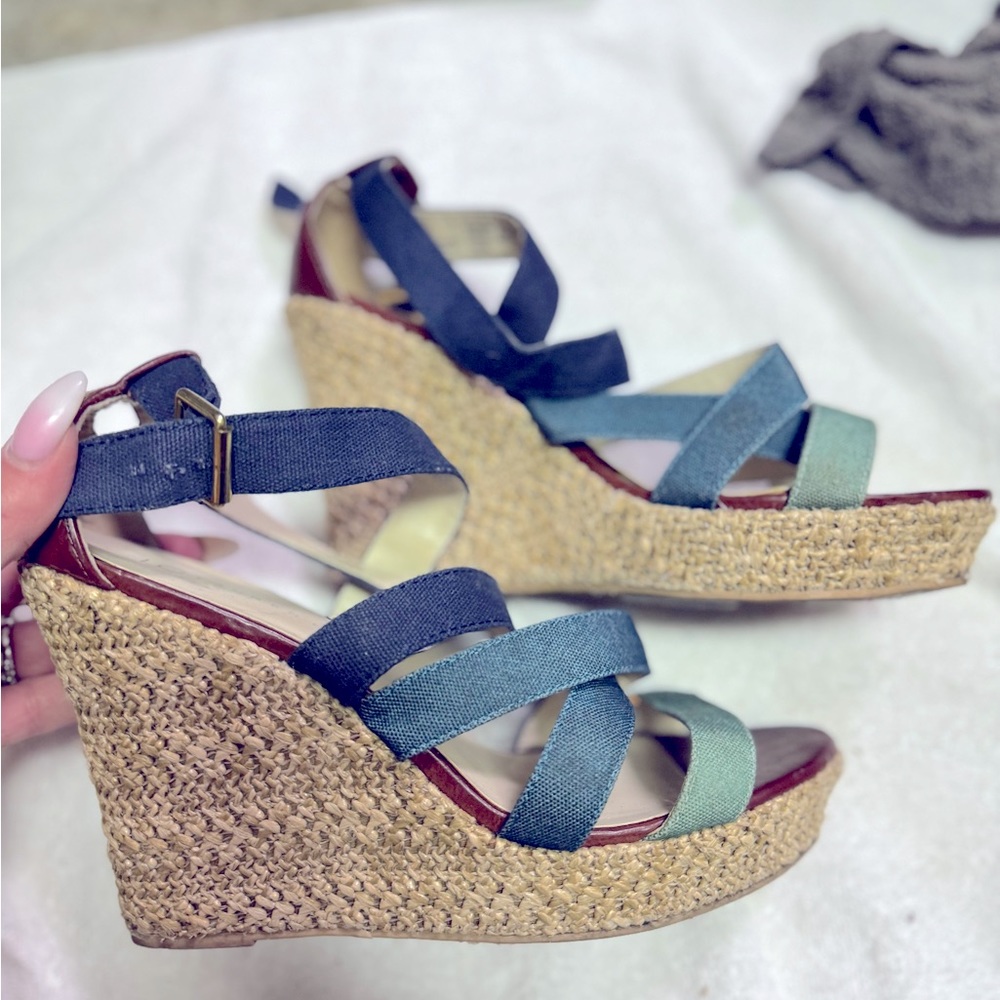 Multi color blue wedges